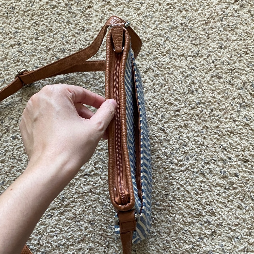 Tan and Blue Crossbody Bag - Picture 12 of 13